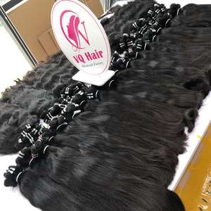Venta al por mayor de alta calidad de color negro recto natural de la trama de la piel extensiones de cabello humano para las mujeres de origen vietnamita - Product Image 1
