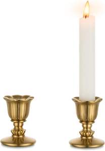 Bougeoir en métal doré fait à la main de la meilleure qualité ensemble de 2 pièces pour la maison et le mariage décoration de support de lumière d'ornement de Noël - Product Image 2