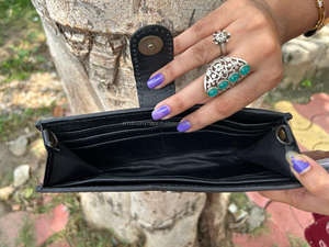 กระเป๋าโท้ทหนังวัวขนสัตว์พิมพ์ลายดอกไม้, ใหม่กระเป๋าถือสไตล์ตะวันตกและกระเป๋าถือคลัทช์เครื่องมือชุดคอมโบที่ไม่ซ้ำใคร - Product Image 5