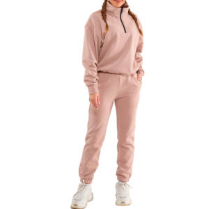 Algodón Otoño Invierno cremallera de gran tamaño de lana conjunto de dos piezas ropa de mujer Crop Top chándales Sudadera con capucha 2025 - Product Image 3