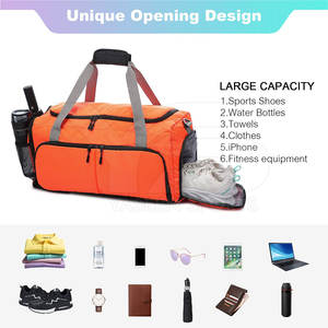 Custom Logo Sports Travel Gym Fitness <b>Bag</b> Custom Duffle <b>Bag</b> <b>with</b> <b>Shoe</b> <b>Compartment</b> Nylon Polyester Gym <b>Bag</b> - Product Image 4