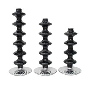 Bougeoir en aluminium nickelé/brillant de luxe unique et haut de gamme haut de gamme de luxe moderne pour la décoration de la maison - Product Image 1