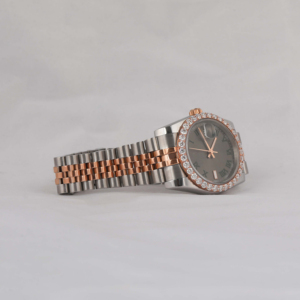 Diamant de laboratoire de luxe personnalisé cadran noir forme ronde seulement lunette automatique montre-bracelet de luxe à l'usure classique - Product Image 5