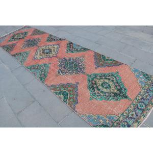 พรมวินเทจขนาด 3.5x12.1 ฟุต พรมตุรกี พรมโมร็อกโกสีแดง ทำจากขนสัตว์ - Product Image 2