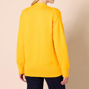 Suéter de Cachemira de lana 100% para mujer, cárdigan cálido de manga larga para otoño e invierno con cuello de botón, Tops ajustados de moda Vintage - Product Image 3