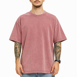 เสื้อยืดผ้าทอเนื้อหนัก 260gsm พิมพ์ลายตัวอักษรแบบวินเทจ ล้างทำสีซีด  ผ้าฝ้าย 100% ทรงโอเวอร์ไซส์  สำหรับผู้ชาย  รับสกรีนโลโก้ตามแบบ - Product Image 2