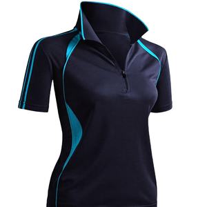 Polo de Punto Sólido para Mujer con Logotipo Personalizado – Transpirable, Antiarrugas y Antipilling, Top Casual de Manga Corta con Cierre OEM/ODM - Product Image 1