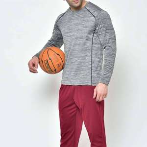 เสื้อรัดรูปแขนยาวสำหรับผู้ชายเสื้อยืดออกกำลังกายผ้าสแปนเด็กซ์/ โพลีเอสเตอร์แห้งเร็วออกแบบได้ตามที่ต้องการ - Product Image 6