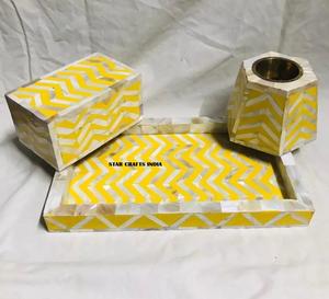 Juegos de bandejas decorativas para quemador de incienso, lo último en fregona con incrustaciones de hueso, regalo de Ramadán, bandeja para quemador Bakhoor DE LA India de STAR CRAFTS INDIA - Product Image 4