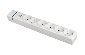 Serie ION: Base multipla senza fili a 6 prese con interruttore 16A 250V (Solera 8096PIL) - Product Image 1