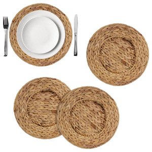 Napperon en jacinthe d'eau de style Boho, tissé à la main naturel, chargeur de plaques, quantité en vrac, plaques de chargement bon marché - Product Image 2