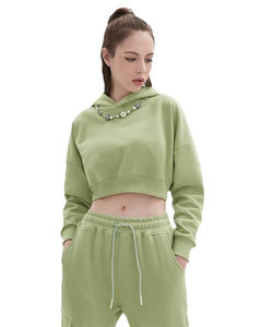 Sudadera Corta Personalizada para Mujer, de Moda Urbana, Impermeable, con Forro, de Manga Larga, de Invierno, Hecha a Medida, de Alta Calidad y Transpirable - Product Image 6