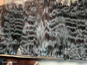 Vente en gros de haute qualité 100% vierge indienne brute non transformée extensions de cheveux humains tissage de vague naturelle approvisionnement en vrac - Product Image 5