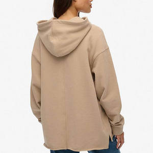 Séchage rapide goutte épaule dernière taupe femmes essentiel sweat à capuche surdimensionné Anti-rides et respirant sweats à capuche vierges pour les femmes - Product Image 1
