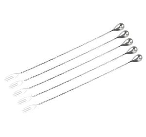 Cuillère à cocktail en acier inoxydable 304 avec logo personnalisé Accessoires de bar Cuillère à cocktail en acier inoxydable avec long manche - Product Image 6