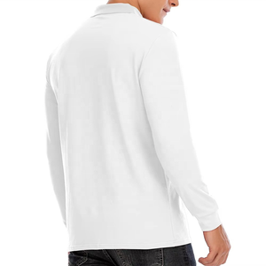 Camiseta Polo de Manga Larga para Hombre, Algodón y Poliéster, Casual, con Bolsillo en el Pecho, Logotipo Personalizado, OEM, ODM, Venta al Por Mayor - Product Image 2