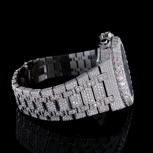 Montre-bracelet en acier inoxydable avec diamants Moissanite, très populaire et tendance, pour hommes, attire l'attention de tous grâce à sa clarté VVS - Product Image 2