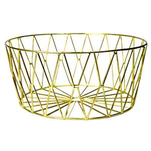 Hot Vantage Modern Fancy Premium Look Luxury Metal multiusos y cesta de alambre con acabado dorado para la decoración del hogar y la sala de estar - Product Image 6