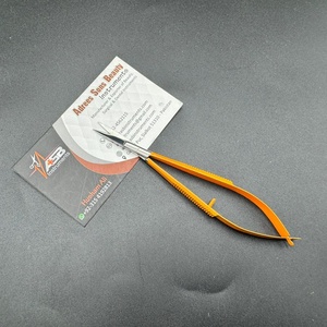 Ciseaux à ressort pour cils à sourcils pointus inclinés de couleur orange - Product Image 4
