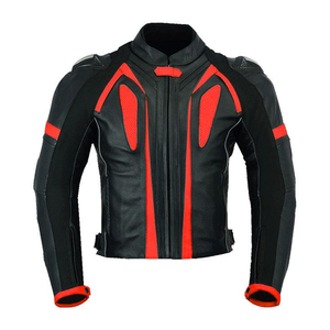 Men's CE Armored Protected Breathable Windproof 2-Piece Biker Track Gear Black Grey Leather Motorbike Racing Suit Custom Printed - Product Image 5