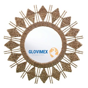 Vietrustic Home Inspiration Wall Adorno Seagrass Yute Espejo para Babyroom Decor - Product Image 1