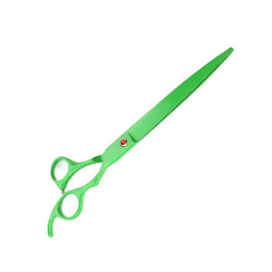 Ciseaux de toilettage allemands en acier inoxydable Ciseaux de toilettage à lame droite de 7.5 "Ciseaux pour animaux de compagnie de couleur perroquet avec repose-doigt fixe - Product Image 2