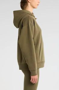 Chándal de lana con capucha de peso pesado para mujer, conjunto de dos piezas, transpirable, de secado rápido, diseño personalizable, Color sólido, Vintage, para correr - Product Image 2