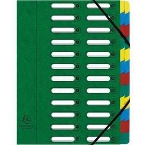 แฟ้มเอกสาร Exacompta Harmonika DIN A4 225 กรัม/ตร.ม. สีเขียว 24 ช่อง บล็อกชิปหลากสี 24 ช่อง EXACO - Product Image 1