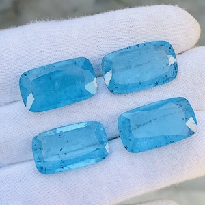 Natural <strong>Aquamarine</strong> Doublet Quartz Cut Cushion Shape Loose Gemstone Calibrated Size for Making Jewelry Rare <strong>Blue</strong> Color Aqua