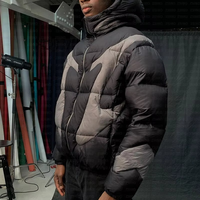 Blouson Bomber d'Hiver Unisexe pour Homme, Style Urbain, Tricoté, Réversible, Imperméable, Fermeture Éclair, Rembourré en Polyester, Chaud, avec Capuche