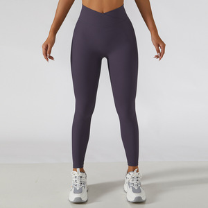 Pantalons de yoga pour femmes, taille haute, élastique, uni, de haute qualité, extensible dans les quatre sens, respirant, vêtements de fitness - Product Image 5