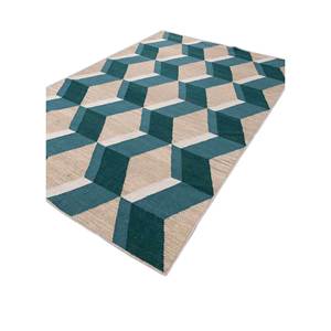 พรมขนสัตว์ทอมือลายเรขาคณิตสีเบจและสีน้ำตาลทรงสี่เหลี่ยมผืนผ้า รุ่น Alhambra สำหรับบ้าน ห้องนั่งเล่น หรือห้องนอน-รุ่น ADWL-13128 - Product Image 2