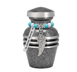 Urna Funeraria Mini Silver Wing, Opción de Dijes de Amor, Urnas de Aluminio para Cenizas Humanas - Product Image 1