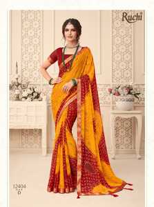 Saree en mousseline de soie de couleur incroyable avec chemisier avec bordure Zari et glands fonctionnent en gros d'approvisionnement d'usine - Product Image 5