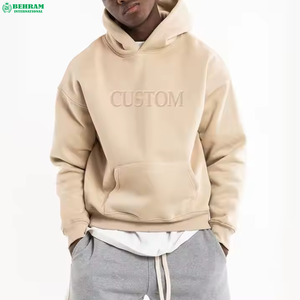 Sweat à capuche unisexe personnalisé, grande taille, en molleton polyester/coton, écologique, respirant, imprimé en relief, thermique, couleur unie, automne - Product Image 6