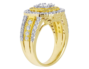 Elegant <b>Silver</b> Moissanite <b>Ring</b> With Emerald Cut Center with Double Halo Luxury <b>Statement</b> Moissanite Diamond Jewelry - Product Image 2