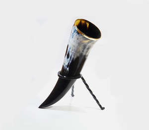 Corne à boire de bière de corne à boire Viking à la mode polie naturelle avec des cornes à boire de l'Inde - Product Image 4