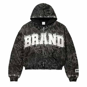 เสื้อฮู้ดแบรนด์ธรรมดาสำหรับทุกเพศ380Gsm 480 GSM เสื้อฮู้ดผ้าเฟรนช์เทอร์รี่ปักลาย - Product Image 3