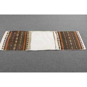 Turkish Runner Rug 1.7x5.9 ft Vintage Kilim Moroccan <b>Wool</b> Patchwork Rug with Latex Backing Eco-Friendly - Product Image 3