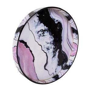 Bandeja de servicio de madera de acacia de bambú de estilo antiguo moderno, forma impresa de esmalte de alta calidad para restaurante de Hotel en casa - Product Image 2