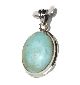 Venta caliente 925 plata esterlina Larimar colgante collar hecho a mano estilo bohemio joyería de piedras preciosas para ajuste de bisel Unisex - Product Image 2