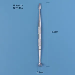 Processus de poussoirs à ongles en chrome perlé améliorés Poignée incurvée Poussoirs à ongles à cuticules Expédition rapide Outils à ongles - Product Image 3