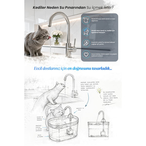 Fontaine à eau automatique pour chat 2,3 L, ultra silencieuse, en plastique, avec filtre et connexion USB - Product Image 2