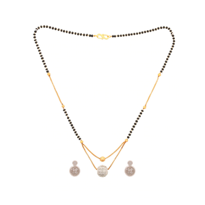 Collar Mangalsutra con una Sola Bola y Cuentas Finas - Product Image 2