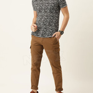 Pantalones Cargo informales para hombre al mejor precio, diseño personalizado de algodón hecho para uso en exteriores con cierre de mosca de botón, grosor ligero - Product Image 4