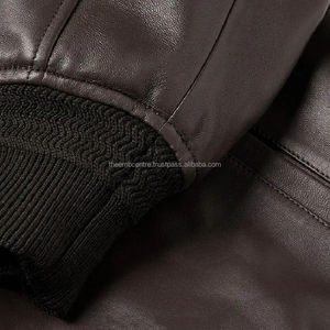 OEM Service Custom Made Logo Hombres Chaqueta de cuero genuino Uso de invierno Cremallera Hombres Chaqueta de cuero de moda para hombres - Product Image 5