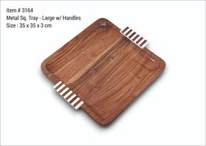 Plateau en bois d'acacia à la vente, plateau de service design, plateau de service en bois, plateau de service pour café, thé, fruits, moderne, rectangulaire, décoratif - Product Image 2