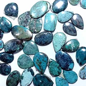 Par de piedras preciosas de turquesa tibetana natural para pendientes Par de gemas naturales para pendientes Gemas sueltas - Product Image 2