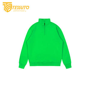 Tessuto fábrica personalizada sudaderas con media cremallera sudaderas con capucha cuello simulado sudaderas con cremallera para hombres sudaderas de algodón de alta calidad - Product Image 4