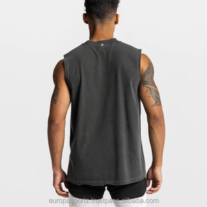 Camiseta sin mangas para hombre, ropa de entrenamiento, camiseta sin mangas para gimnasio, camiseta sin mangas de algodón y poliéster para hombre - Product Image 2